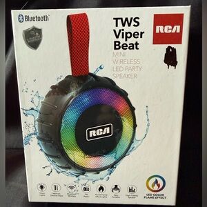 New RCA TWS Viper Beat Black Red Multi Color Wireless Speaker